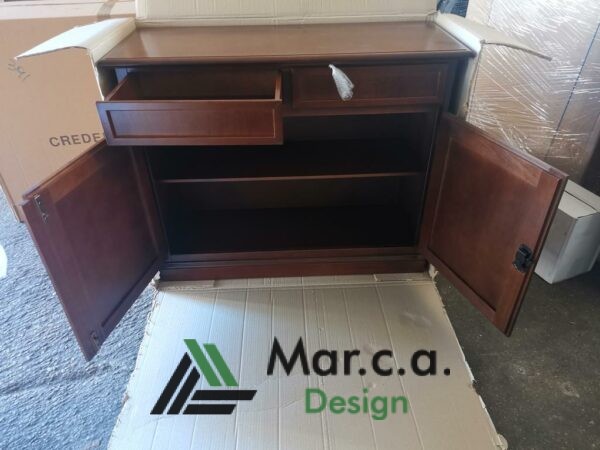 Credenza classica in noce scuro con 2 ante - Mar.c.a. Design