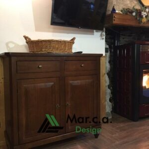 Credenza classica noce scuro, in stile arte povera - Mar.c.a. Design