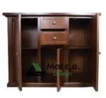 Credenza Stile Arte Povera in Noce Con 3 Porte e 2 Cassetti