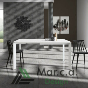 Tavolo bianco frassinato allungabile stile moderno - Marca Design