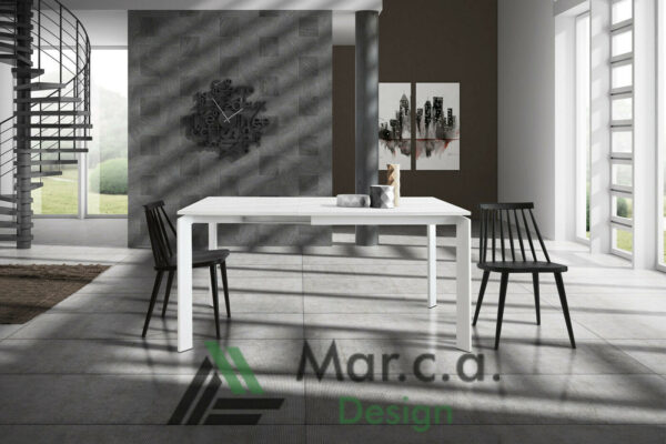 Tavolo bianco frassinato allungabile stile moderno - Marca Design