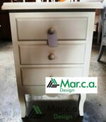 Comodino Legno Bianco Opaco con 3 Cassetti | Mar.c.a. Design