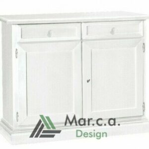 Credenza 2 porte in arte povera, bianco opaco - Mar.c.a. Design