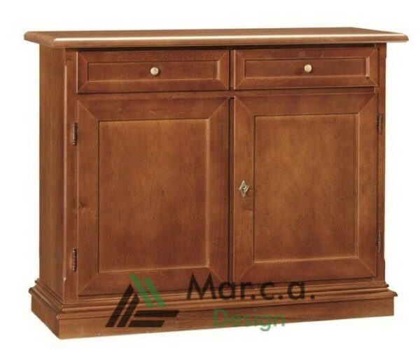 Credenza classica in noce scuro con 2 ante - Mar.c.a. Design