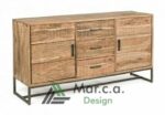 Credenza Legno d'Acacia con 2 Ante e 3 Cassetti - Mar.c.a. Design