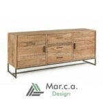 Credenza legno d'acacia con 2 ante e 3 cassetti - Mar.c.a. Design