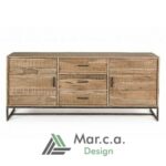 Credenza legno d'acacia con 2 ante e 3 cassetti - Mar.c.a. Design