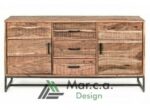 Credenza Legno d'Acacia con 2 Ante e 3 Cassetti - Mar.c.a. Design