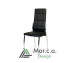 Sedia Francy con schienale alto in acciaio cromato - Marca Design