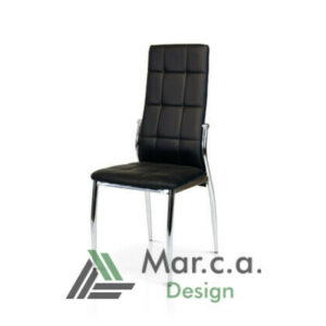 Sedia Francy con schienale alto in acciaio cromato - Marca Design