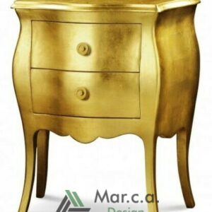 Comodino classico foglia oro con due cassetti - Mar.c.a. Design