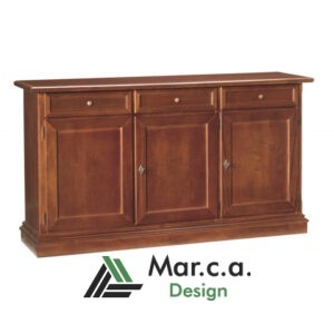 Credenza 3 porte in legno di pioppo noce scuro - Mar.c.a Design