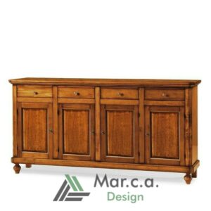 Credenza a 4 porte in color noce scuro - Mar.c.a. Design