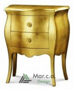Comodino classico foglia oro con due cassetti - Mar.c.a. Design