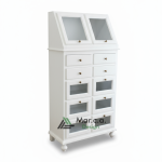 Dispensa Cucina in Legno di Pioppo, Bianco Opaco o Decorato – 10+2 Cassetti