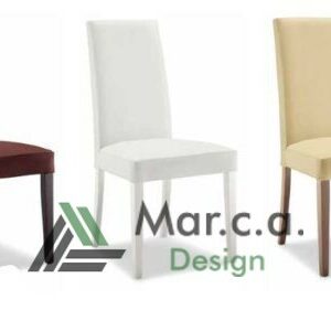 Sedia In ecopelle e legno massello - Mar.c.a Design