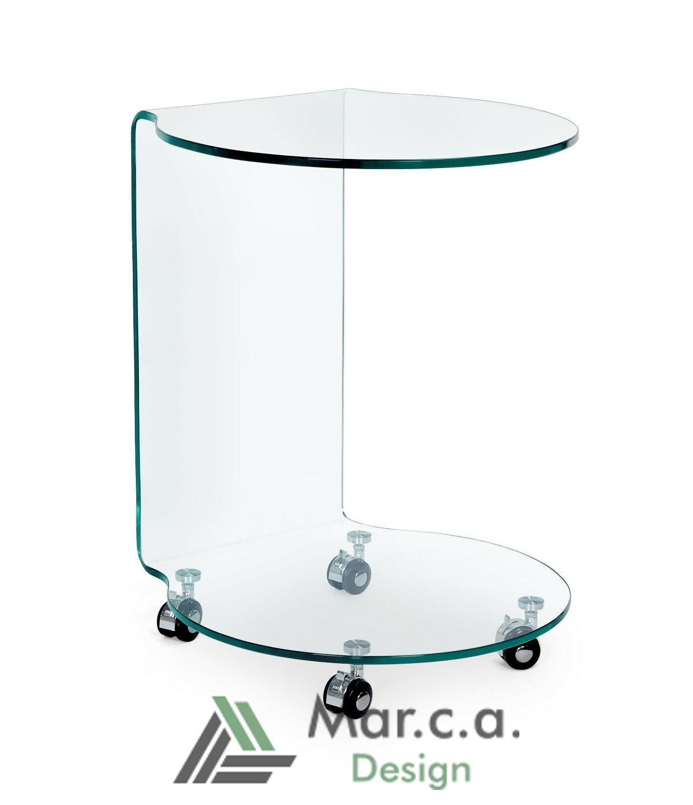 Tavolino In Vetro Con Ruote - Marca Design Shop