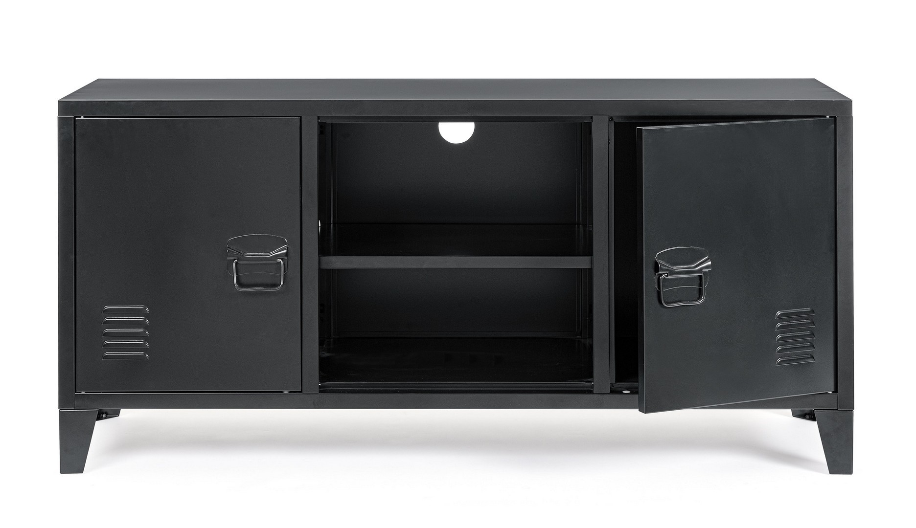 Mobile Credenza Porta Tv In Acciaio, Vari Colori, Con Vano A Giorno 2 Ante  Cieche, Cm 40x120,5x58,5h (Cambridge) - Marca Design Shop